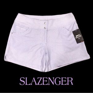 NWT SLAZENGER Golf Shorts, Hydro-Dri Fabric, Icy Purple Triad Print, Missy 6